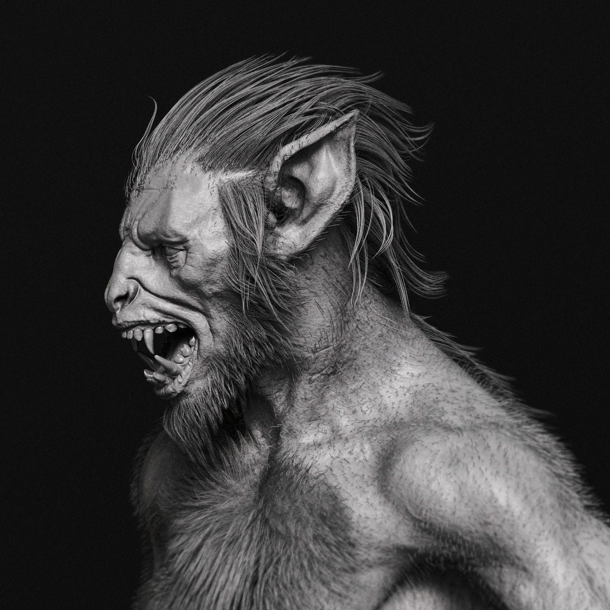 #zbrush #creature #werewolf #monster #sculot #3d artstation.com/artwork/YBkr3q