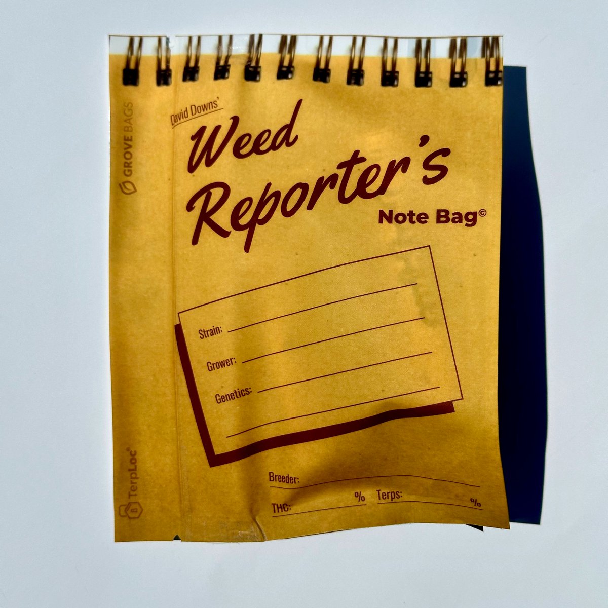 Our senior editor @davidrdowns gets handed weed all time, but he never has enough bags. Thus, the David Downs Weed Reporter’s Note Bag was born.🌞 It has all the fields required for accurate weed reporting, plus Grove Bags' patented TerpLoc to keep the terps in and the air out.