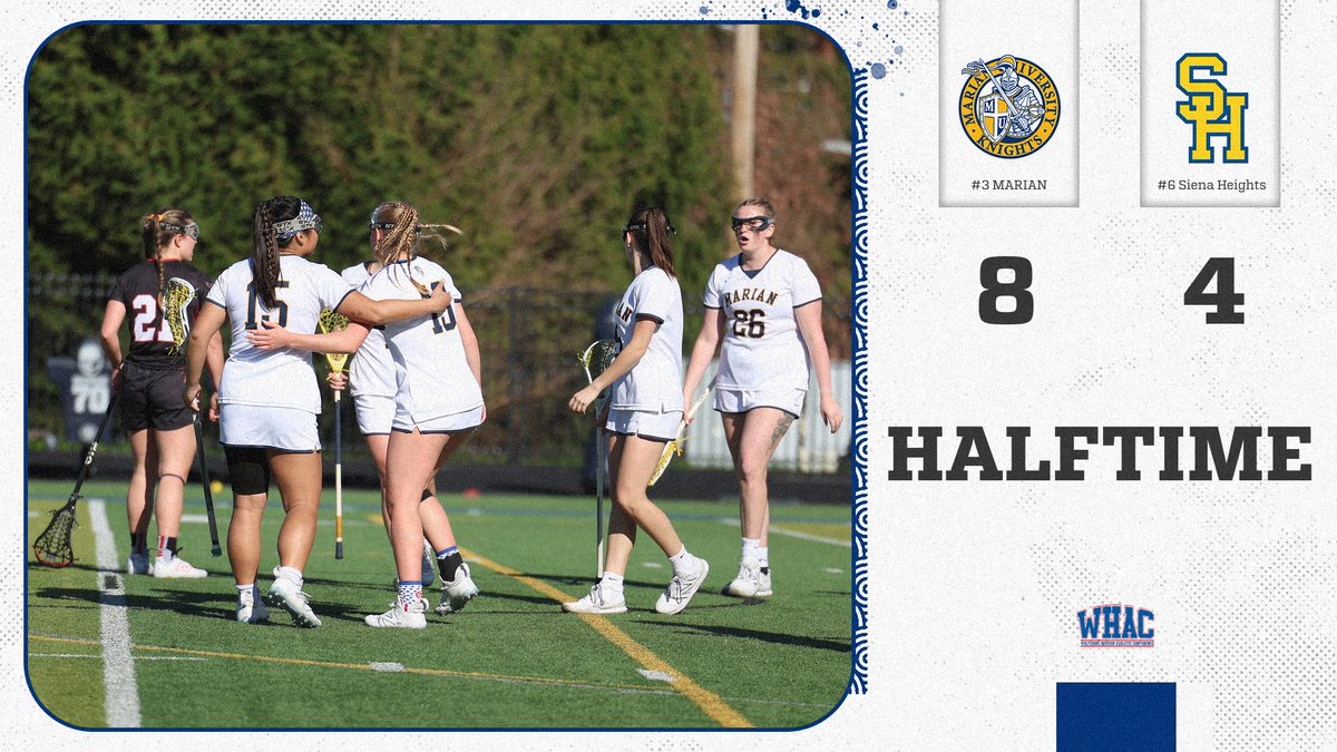 LAX | HALFTIME | Marian 8-4 Siena Heights @MarianULacrosse continues to keep their lead going into halftime