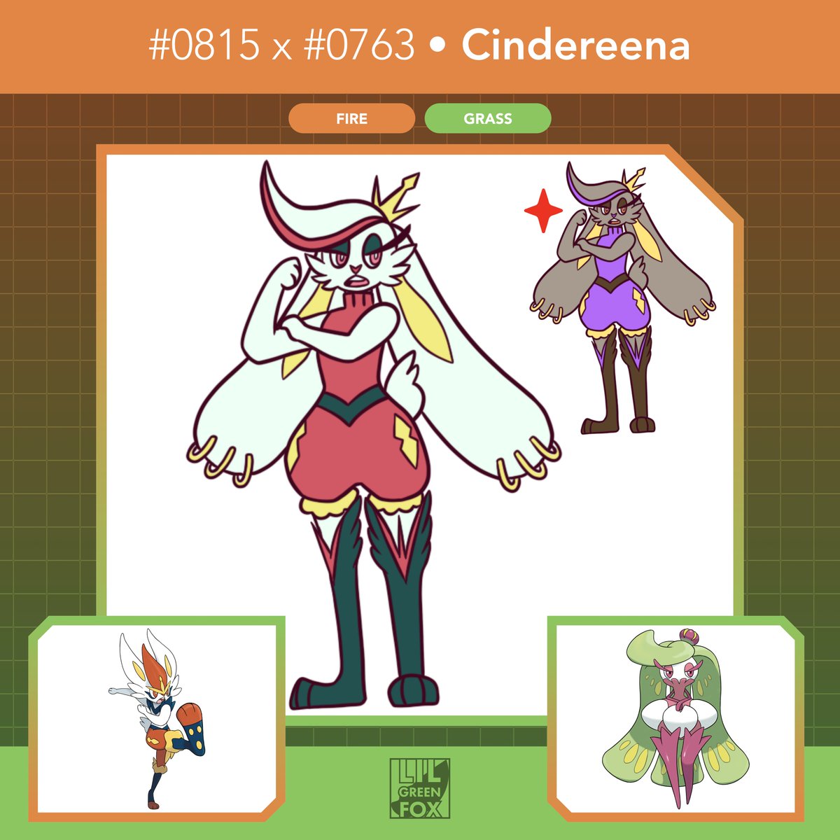 Cindereena, the Fruit-Striker Pokemon 💥🐰👑 #pokemon #fakemon #pokefusion #tsareena #cinderace
