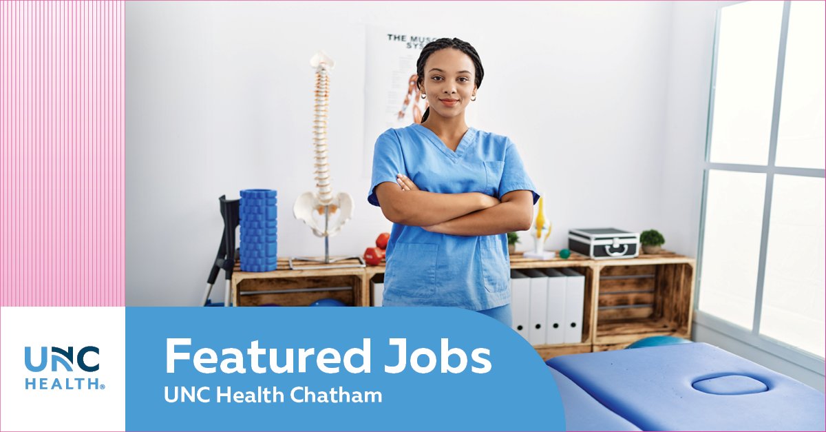 💥 UNC Health Chatham Jobs Highlight – April 16th💥   
  
UNC Health Chatham in Siler City, NC is looking for dedicated staff to join their team! This week's featured jobs include: #PhysicalTherapist, #RN, & #RespiratoryTherapist! 

Apply today: tinyurl.com/4afdfxv8