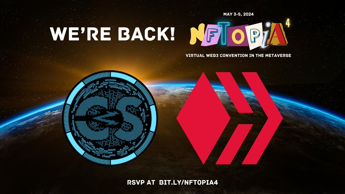 Returning for more action at NFTOPIA 4 are @cryptoshots_nft and @hiveblocks 💥🔫 RSVP at: bit.ly/rsvp-nftopia4 #nftopia4