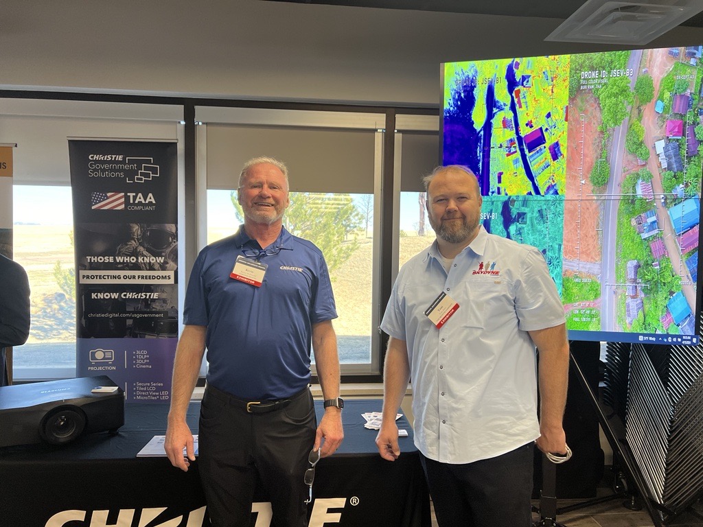ChristieDigital's tweet image. We kicked off our Security Series #governmentsolutions shows with Schriever SFB Tech Expo yesterday, Fort Carson today, and Petersen SFB Tech Expo tomorrow. We have partnered with Skydyne Company using their stand to display our 55&quot; Ultra Series panels. Come say hi to our team!
