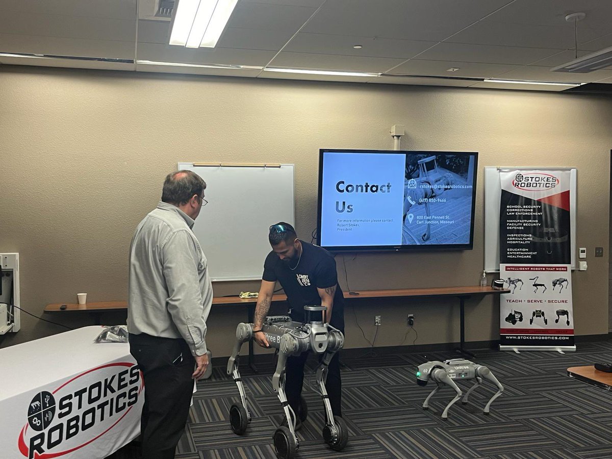 RoboticsSes's tweet photo. Stokes Robotics had the privilege of conducting a comprehensive demonstration of the B2 robot for the Fresno Police Department and SWAT team, marking a significant advancement in law enforcement technology. https://t.co/7OloPfyge4