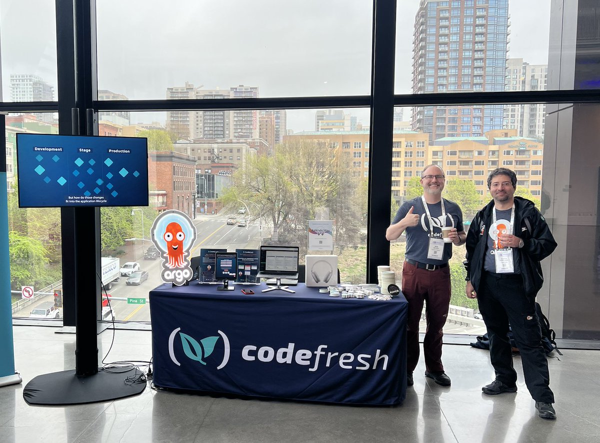 codefresh's tweet image. Recap of our day in Seattle at #GitOpsCon!
If you missed us at the conference, it's not too late to learn more!
👉codefresh.io/request-a-demo/
#GitOps #ArgoCD #Kubernetes