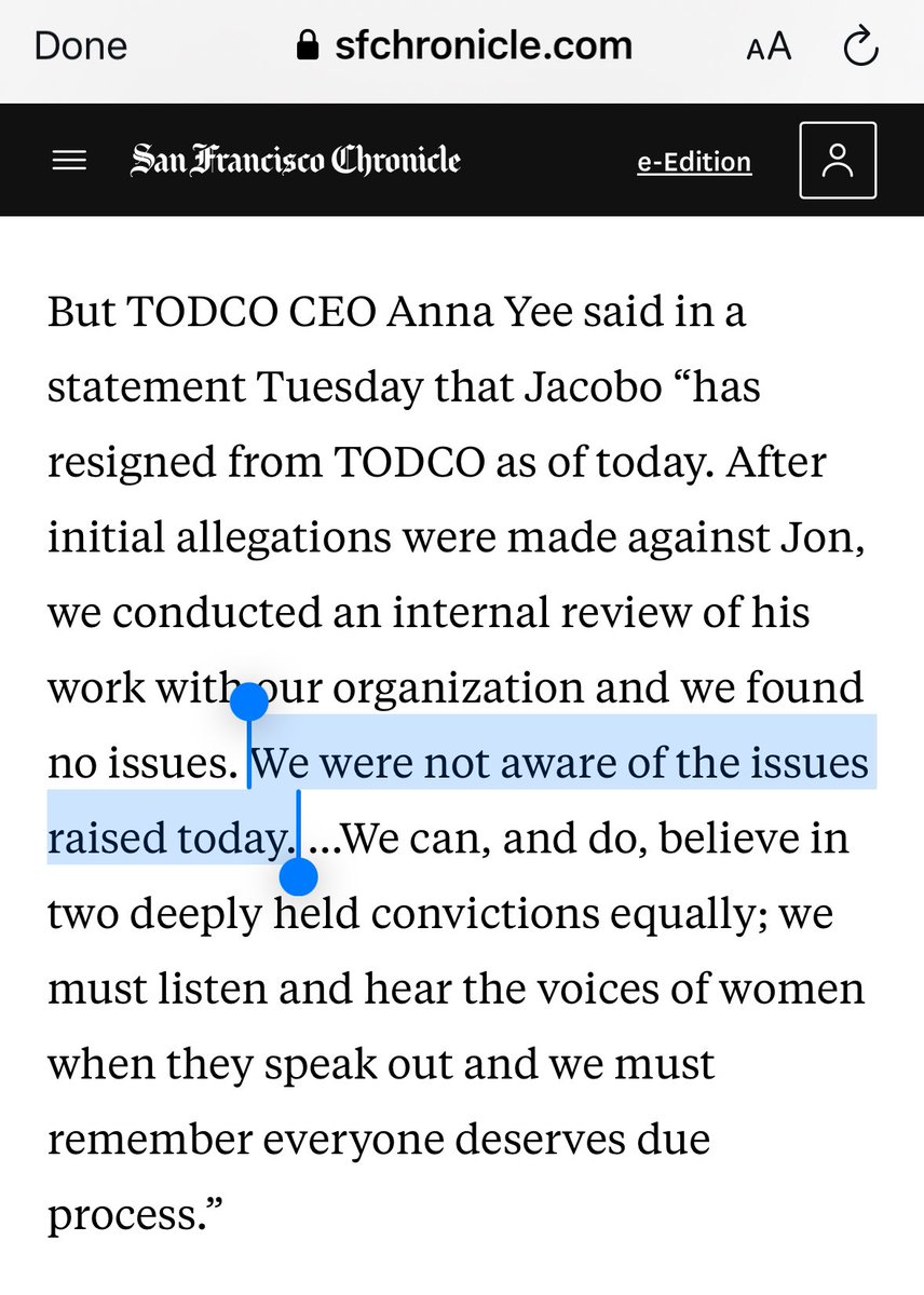 nadiarahmansf's tweet photo. How dare Yee lie &amp; claim TODCO wasn’t aware “of the issues raised today” - that’s a lie.

Both Yee &amp; Elberling of TODCO were aware that there were multiple women who made allegations of abuse &amp; rape against Jacobo. 

Receipts: I sent them the email below on March 14, 2023. https://t.co/vHbkBGmLRr