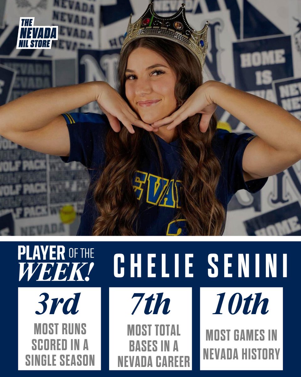 👑 Chelie making her name known in the record books!!
  
#NevadaNIL #NevadaNILStore #NILStore #NIL #PlayerOfTheWeek #BattleBorn