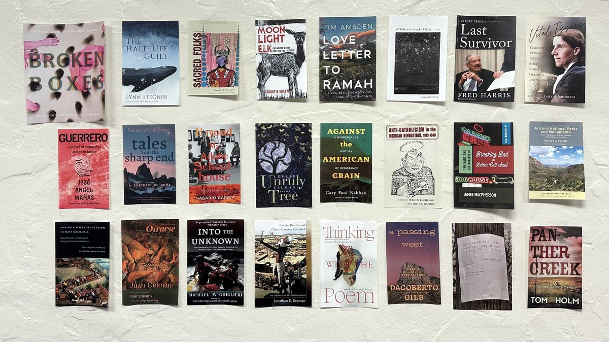 Every season the UNM Press design team puts up a “cover wall” of finished covers for the next season. The Fall 24 cover wall paints a truly inspiring portrait of what's to come! Hats off to our team for these beautiful books. #BookCovers #DesignTeam #Publishing #BookDesign