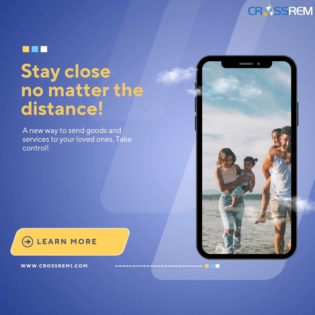 CrossRem is an E-commerce remittance online mobile app that allows people in the diaspora to shop online for family, friends, and others in their countries of origin.
#ecommerce
#remittance
#online
#mobile
#diaspora
#family
#friends
#basicneeds
#worldclass
#paymentprocessing