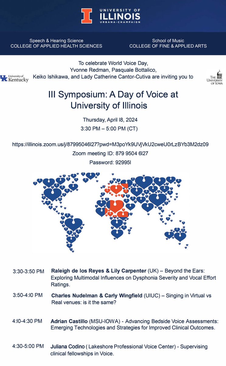 Happy World Voice Day!🗣️
VBAL members will be celebrating this Thursday, April 18 at the World Voice Day Symposium!
Check out VBAL member Adrian's presentation on advancing bedside voice assessments.
More information in the graphic below.
#WorldVoiceDay #speechpathology #WVD #SLP