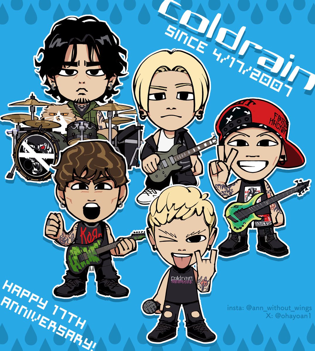 coldrain is 17 years old today!! #coldrain_17th_Anniversary_art @coldrain_jp @Masato_coldrain @RxYxO_Bass