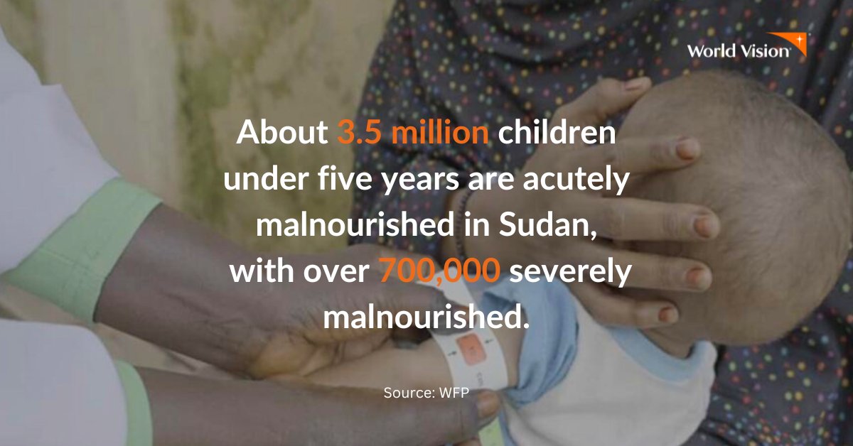 The #Sudan conflict has severely disrupted food production and distribution, leaving families forced to flee without adequate access to food, putting children at risk of malnutrition. We have supported over 21,000 children through health and nutrition interventions.