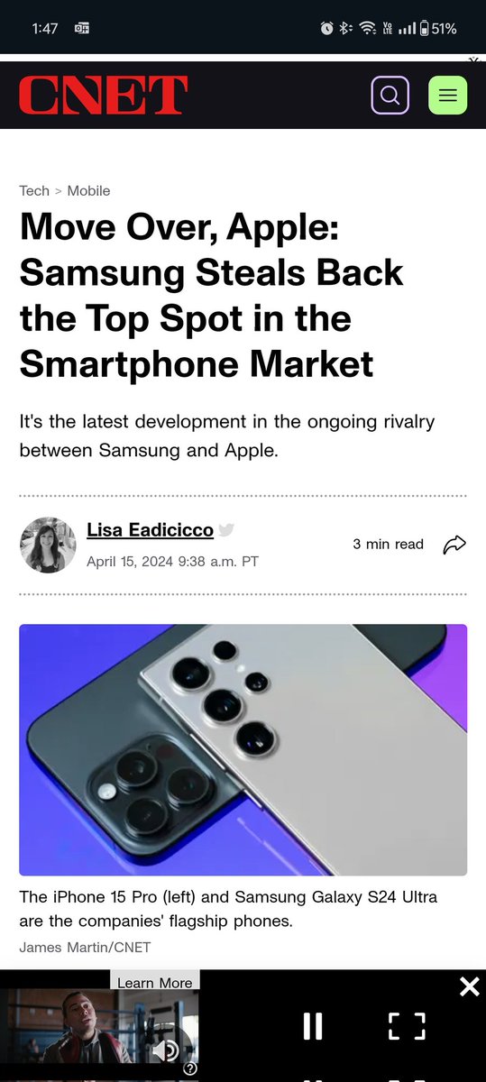 IDK if the below is true, but it's crazy that I'm still always surprised when I'm in a public place and see someone holding an Ultra or any non-iPhone. And it's not even about Samsung being better than Apple, I simply like seeing people not always just follow the crowd.