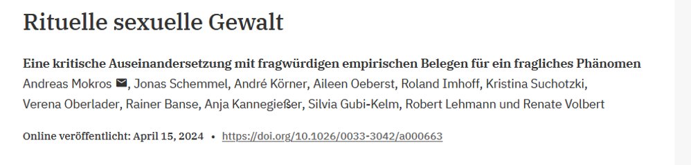 Praktisch eine Komplett-Wiederlegung der 'Satanic Panic' beziehungsweise der Rituelle Gewalt-Mind Control-Verschwörungstheorie durch renommierte Experten: blog.gwup.net/2024/04/17/ren…