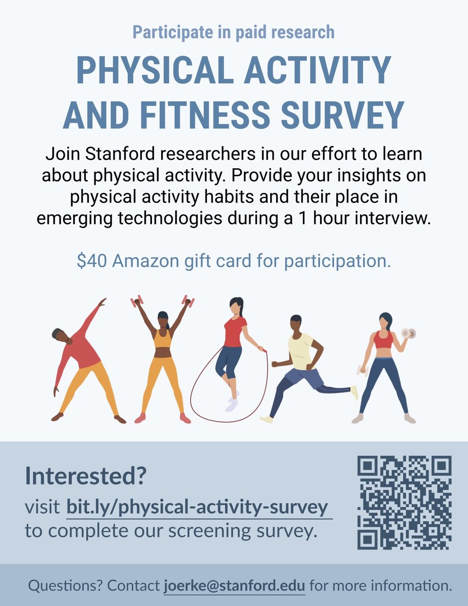 Please retweet:
My students are recruiting participants for a study on technology to support physical activity. If you are interested in getting more exercise and own an iPhone, please fill out our screening survey: bit.ly/physical-activ…