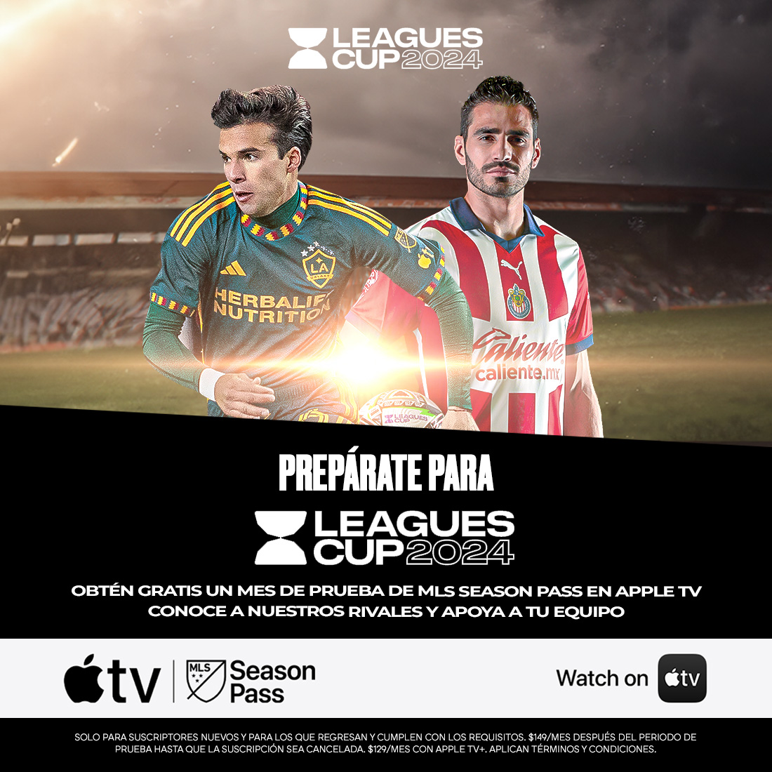 ¿A quién vas a apoyar en la @LeaguesCup 2024 🏆? ¡Prepárate con el mes gratis de MLS Season Pass en Apple TV! Regístrate y obtén tu código ➡ bit.ly/CodesLeaguesCu…