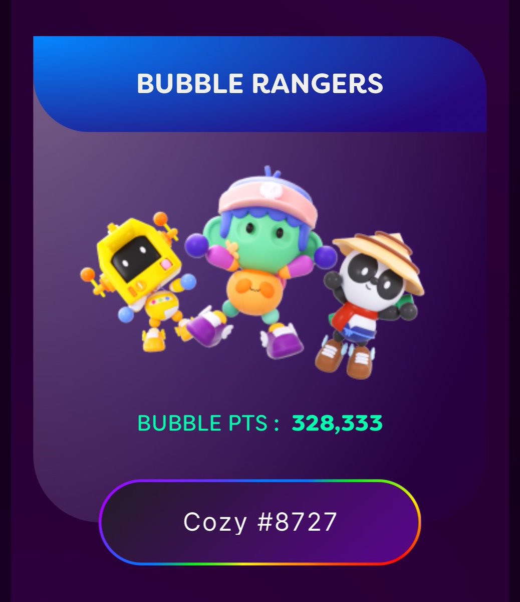 0xCozy_'s tweet photo. Vous êtes à combien de points sur le jeux $BUBBLE 

👨‍🌾 Mettez tout vos postes de $BUBBLE en commentaire pour qu’on se donne de la force 👨‍🌾
Ensemble on va plus loin 💪

💥 $PARAM 
💥 $SOMO
💥 $GANG 
💥 $BUBBLE 
💥 $BEYOND
💥 $PIXIZ https://t.co/9DaLr9WPvm