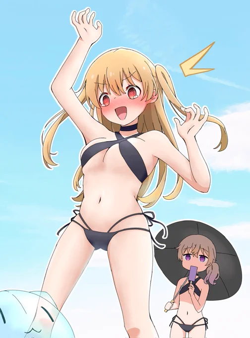恋ちゃんの際ど水着#気温が高いので気が早いが水着絵が見たい 