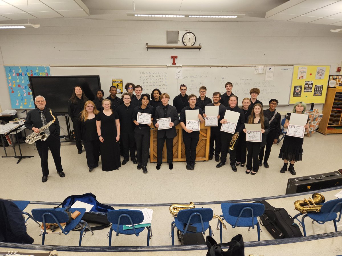 2024 MSBOA District 16 Jazz All Stars, with conductor Steve Wood, getting ready to take  the stage at Lakeview HS. 4 Fraser students in the group-Jacob, Mitchell, Olivia, and Declan! <a href="/FraserSchools/">Fraser Public Schools</a> <a href="/FPSmusic/">Fraser Music Dept.</a> #Fraserfamily