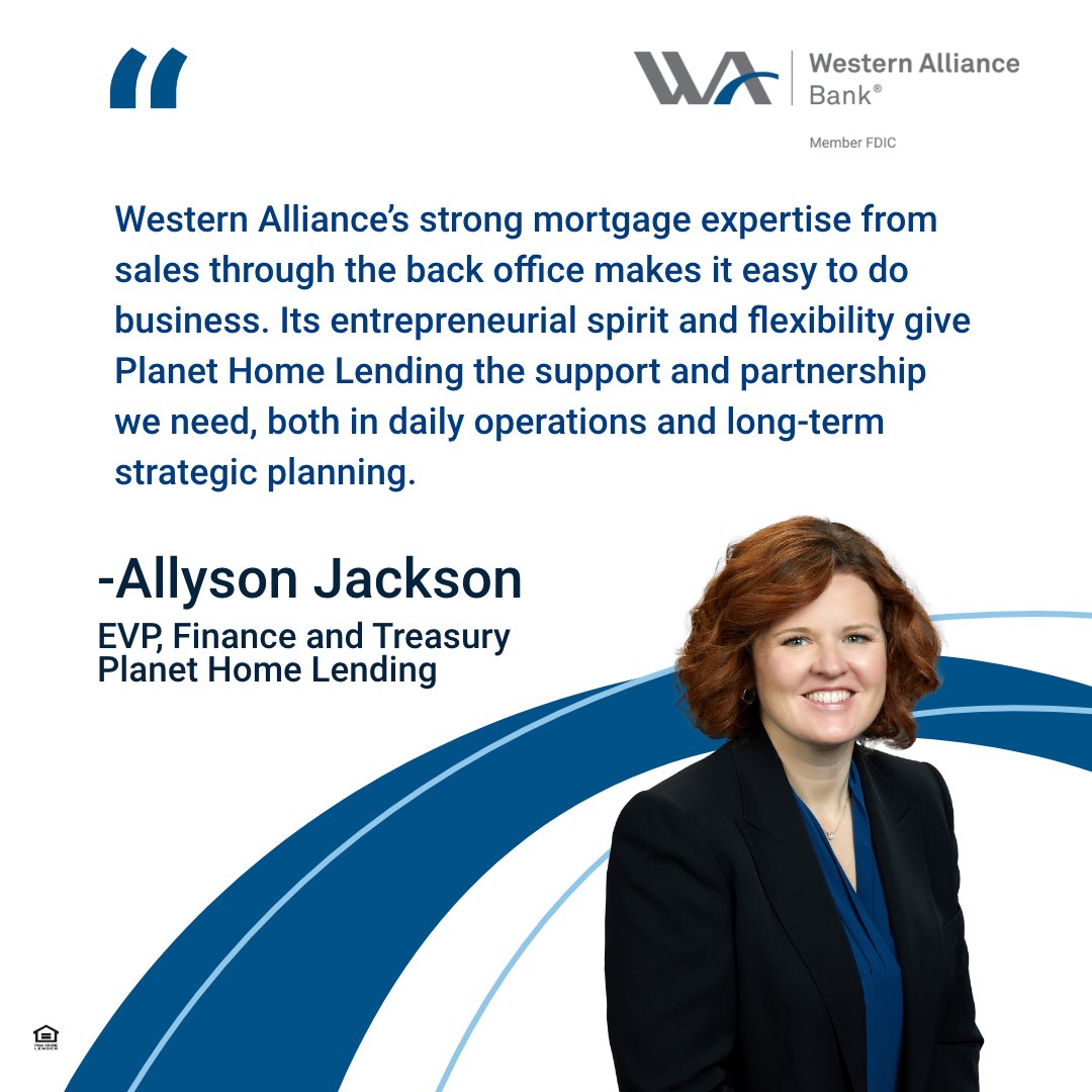 Thank you, Allyson and Planet Home Lending! It is our pleasure to support your Mortgage Servicing Rights (MSR) financing and banking needs.