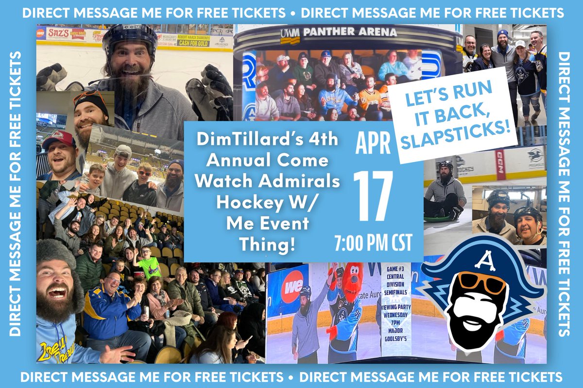 Join me tomorrow April 17th for some @MKEAdmirals Hockey!! My DMs are open… so please just message me for FREE tickets!! 🎟️ #MILHockey 🏒🥅
