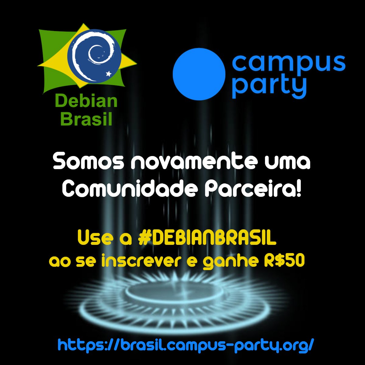 Somos novamente uma comunidade parceira da @CampusPartyBRA ! O evento acontecerá entre os dias 09 a 14 de Julho de 2024 no Expo Center Norte em SP! Utilize o cupom #DEBIANBRASIL durante sua inscrição e garanta um desconto de R$50,00! Venha conosco! brasil.campus-party.org