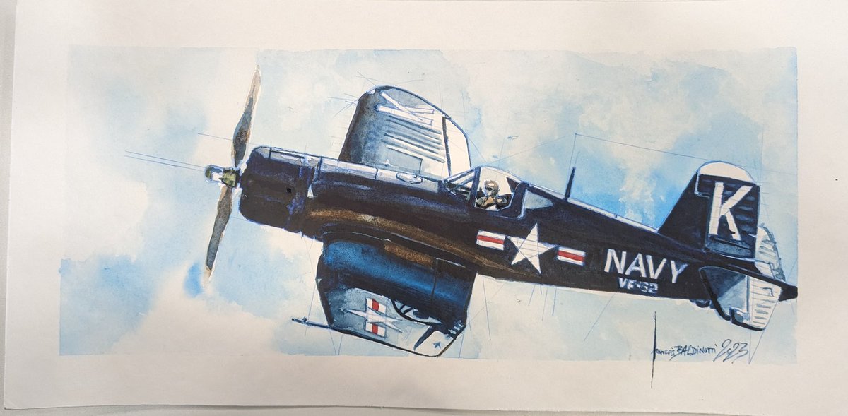 FdOrangeARTSOF's tweet photo. #chanceVought #Corsair #F4U4 #watercolorpainting by #fOrangeArt #baldinottifrancois former official french air force painter #peintredelair #peintredelairetdelespace #usnavy #warbirds #ww2 #aviation #aviationart #aviationspotter #aviationlovers #aviationgeek #art #aquarelle https://t.co/xrrUZGxbSt