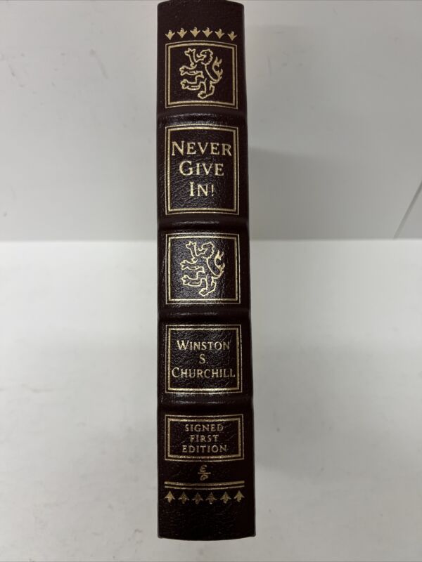 NEVER GIVE IN by Winston S. Churchill (signed 1st Edition in leather) With COA ebay.com/itm/NEVER-GIVE… #ad 📘