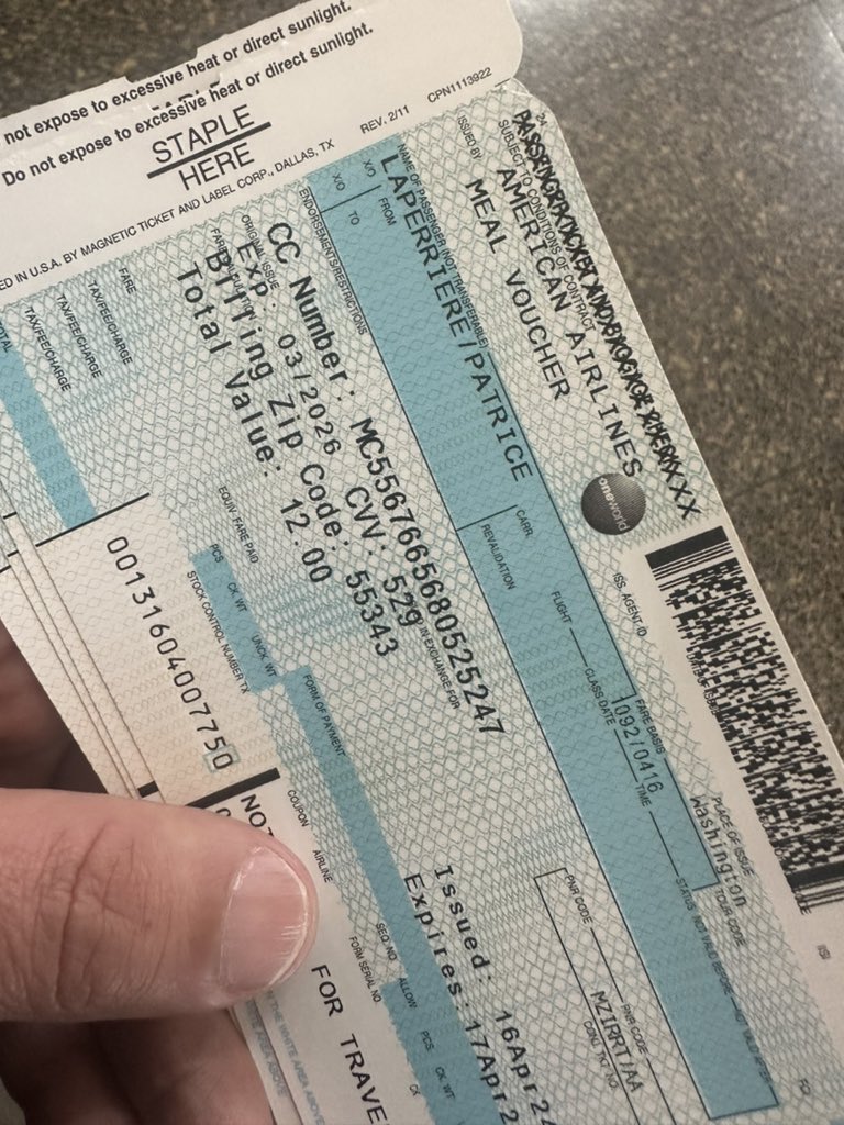 ysamoso's tweet photo. @AmericanAir 8.5hrs delayed flight at @DCA Airport. The flight was supposed to last 1.5hrs to Boston (AA 1092) and now my husband and Child has been diverted to NYC, all you can offer is a $12 meal voucher? As an AA CC member myself, shame on you @AmericanAir. https://t.co/QGyJcVL7dG