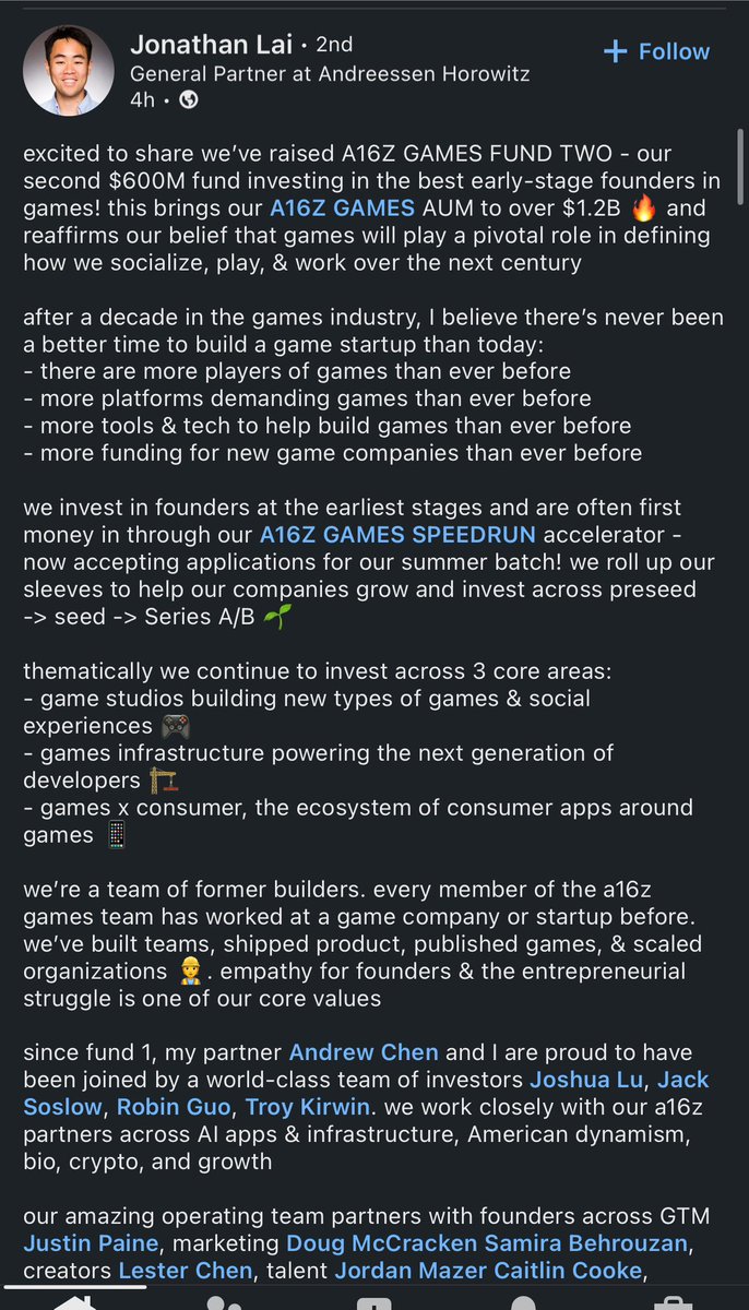 Wondering what Steven (Zaptio) means by “stoked to be involved” in A16Z games Fund II? 

Is it an animus reference? 
Or he’s just glad to be connected to the A16Z portfolio? 

#RTFKT #gaming