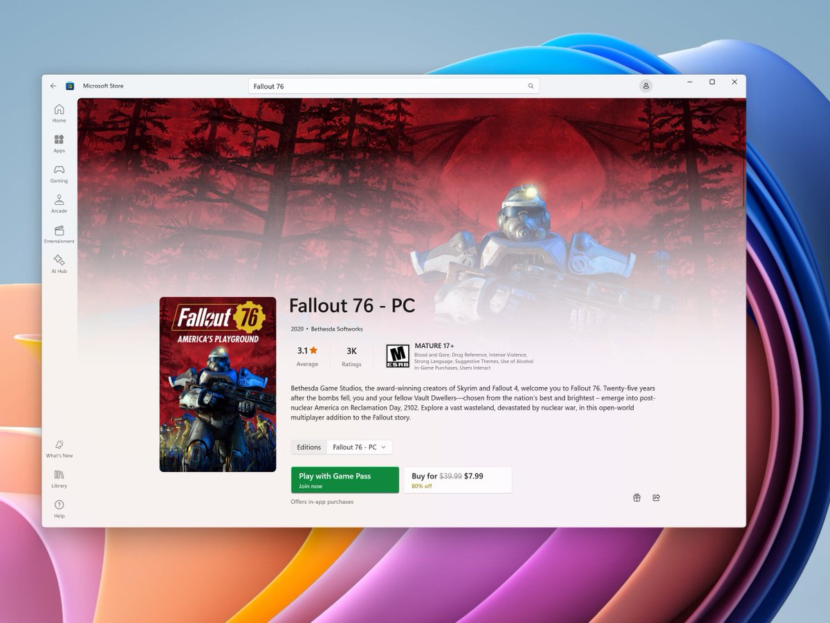 We have a special gift for all #AmazonPrime users in celebration of the new TV show! Download Fallout 76 for free by following these steps: - Visit gaming.amazon.com/fallout-76-pc-… and redeem the game to receive a gift code. - Open the store, sign in, click on your profile image, select…