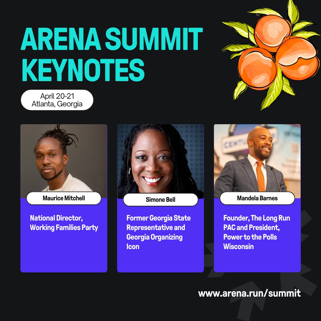 Our sister org, Vote Run Lead Action, is proud to partner w/ @arenasummit for the #ArenaSummit this week in ATL. We're really excited for attendees to hear from former Georgia Representative & #VRLA trainer Simone Bell, along with other political trailblazers in the Peach State!