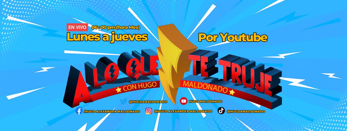 Mañana se cumple el primer aniversario de mi canal de Youtube. La siguiente semana tendré invitados especiales comentando las notas del día. ¿Quieren saber de quiénes se trata? 😎 #HugoMaldonadoTV