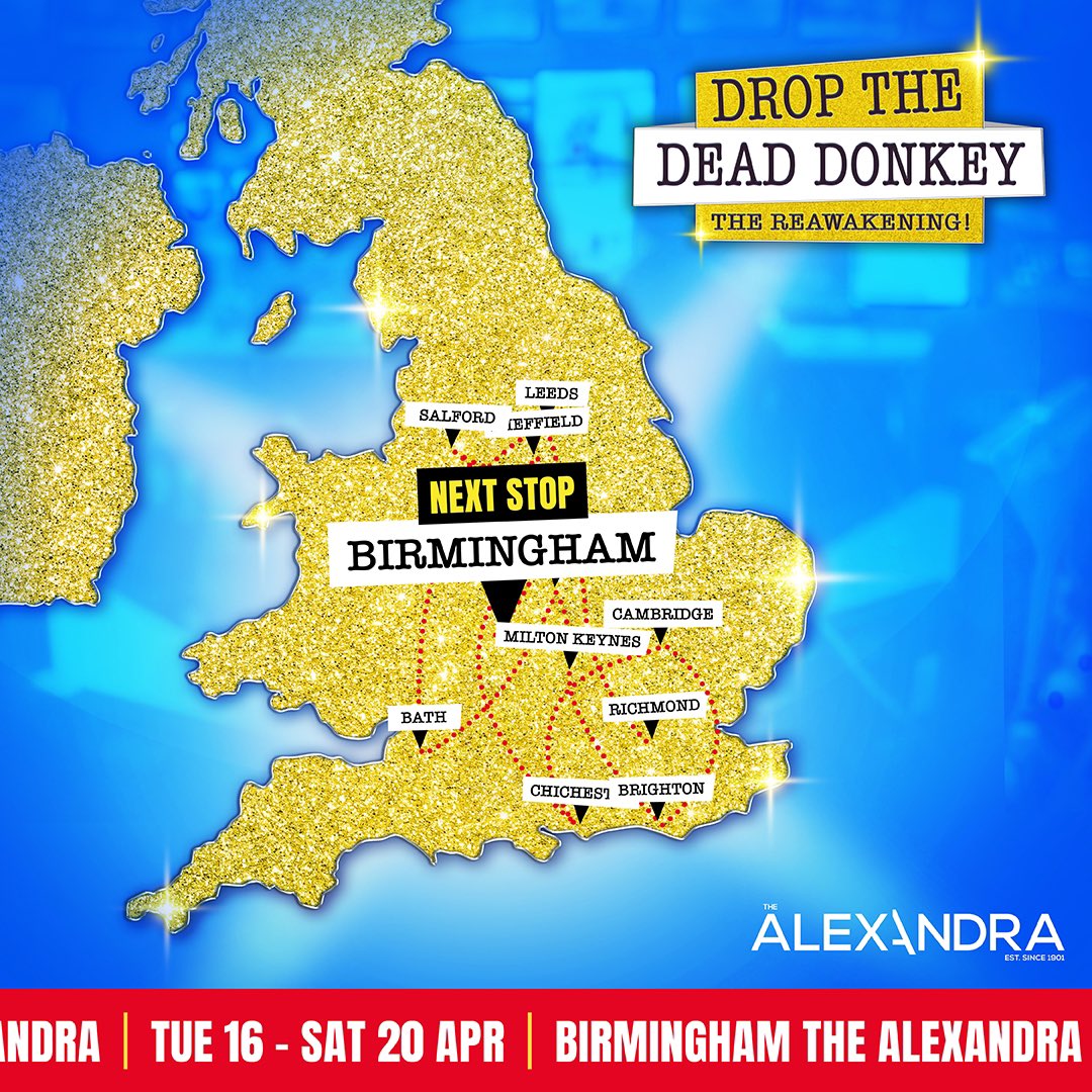 Drop the Dead Donkey (@dtdd_tour) on Twitter photo This week #DropTheDeadDonkey is playing at <a href="/thealexbham/">The Alexandra</a> until Saturday 20 April! ✨
Tickets are still available at dropdeaddonkey.co.uk - book now! 📺 This week #DropTheDeadDonkey is playing at <a href="/thealexbham/">The Alexandra</a> until Saturday 20 April! ✨
Tickets are still available at dropdeaddonkey.co.uk - book now! 📺