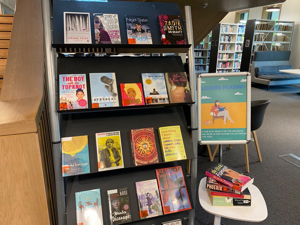 It’s #StressAwarenessMonth, why not pick up a book from our leisure reading display for your #selfcare More titles available in our Leisure collection in the cafe Check out our Wellbeing collection on the 2nd floor too! @RoeSupport @Roe_Southlands @RoehamptonSU