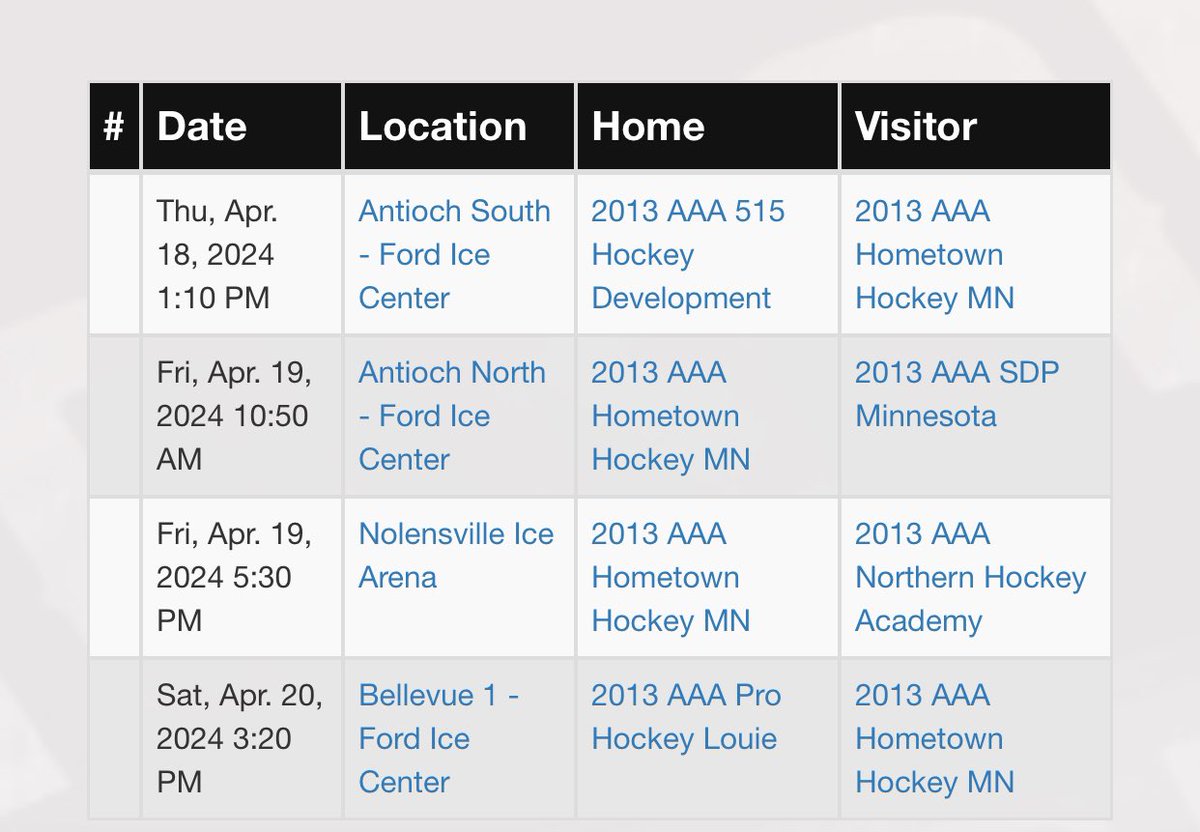 HTH2013elite's tweet photo. Schedule for the boys: https://t.co/RmIN60c0ZQ