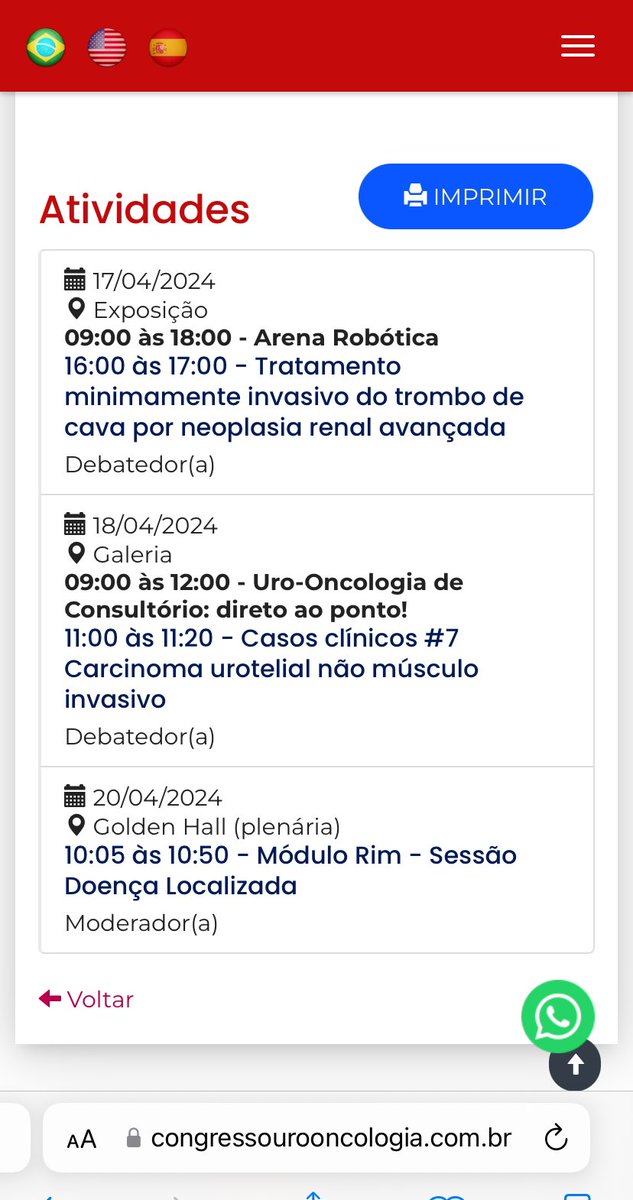 On the way to @UroOncoBR This is my agenda! See you there!