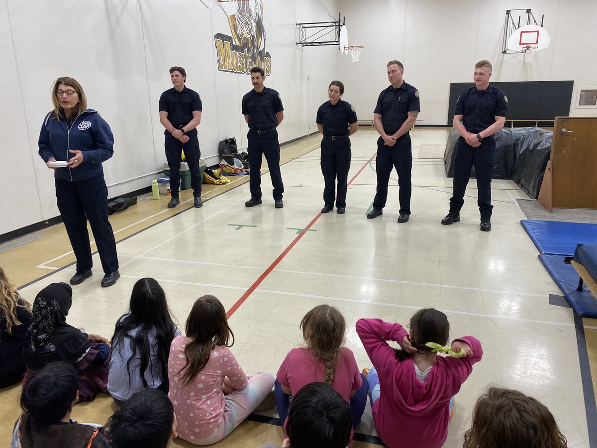 New RFPS members at McLurg School @RegPublicSchool today learning the importance of Public Education work in fire safety and prevention! #yqr