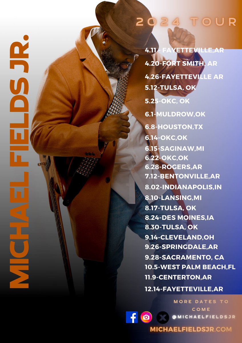 mikefezee's tweet image. Welp it’s gonna be a busy summer! 
Hope to catch you at a show! 
Hit my website for show details: michaelfieldsjr.com
#michaelfieldsjr #fieldsgood #onthemove #bassplayer #piccolobass #smoothjazzmusic #funkjazz #tourdates #moredatestocome
