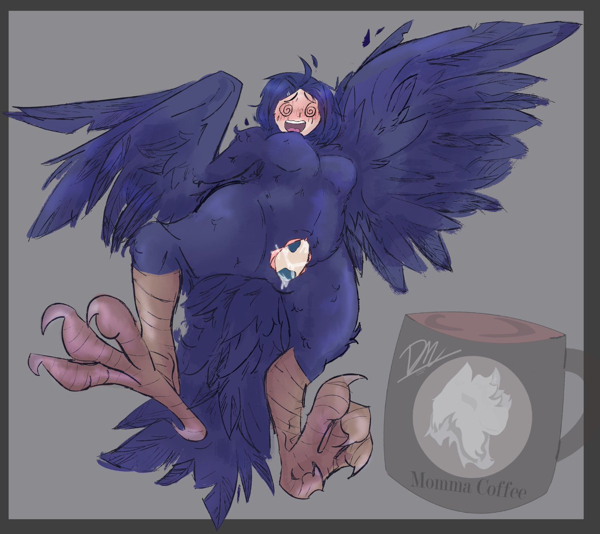 MadreCoffeee's tweet photo. Piece done for @Tellek0 of the cute Ouy laying an egg! https://t.co/k3cGwwlmCU