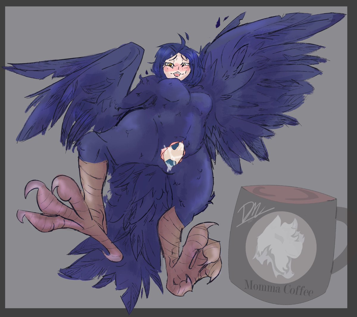 MadreCoffeee's tweet photo. Piece done for @Tellek0 of the cute Ouy laying an egg! https://t.co/k3cGwwlmCU
