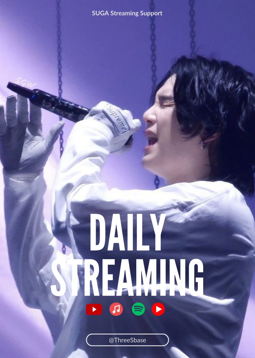 #3S_Streaming | 170424

D-2 has surpassed 900M streams. 1B next!

Spotify 🔗 open.spotify.com/playlist/1jOWZ…
Apple Music 🔗 music.apple.com/id/playlist/d-…
YouTube 🔗 youtube.com/playlist?list=…
YouTube Music 🔗 music.youtube.com/playlist?list=…   

CONGRATULATIONS AGUST D
D-2 900M ON SPOTIFY
#TheKingTheBoss