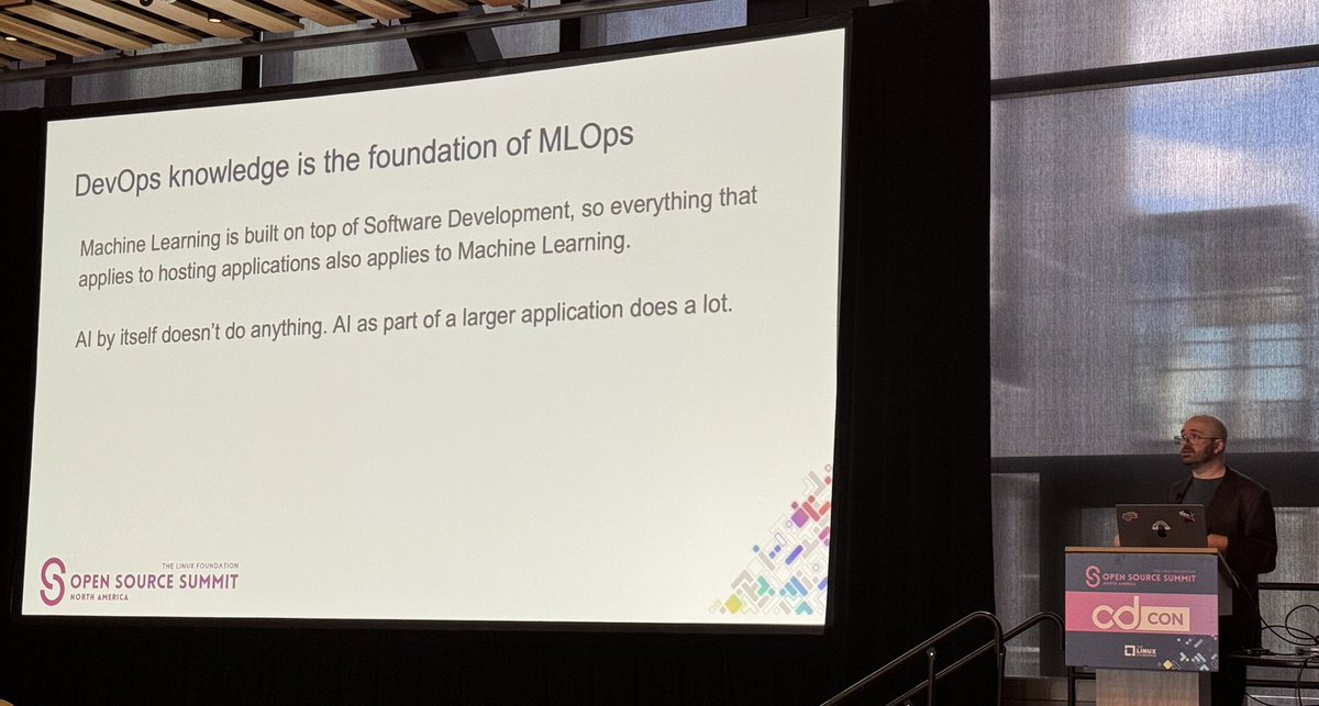Bringing CI/CD Practices to Machine Learning with MLOps by <a href="/tedivm/">Robert Hafner (tedivm@hachyderm.io)</a> #cdcon #ossummit (first time speaker 🤗!!!) #sharingiscaring #community <a href="/CDeliveryFdn/">Continuous Delivery Foundation (CDF)</a>
