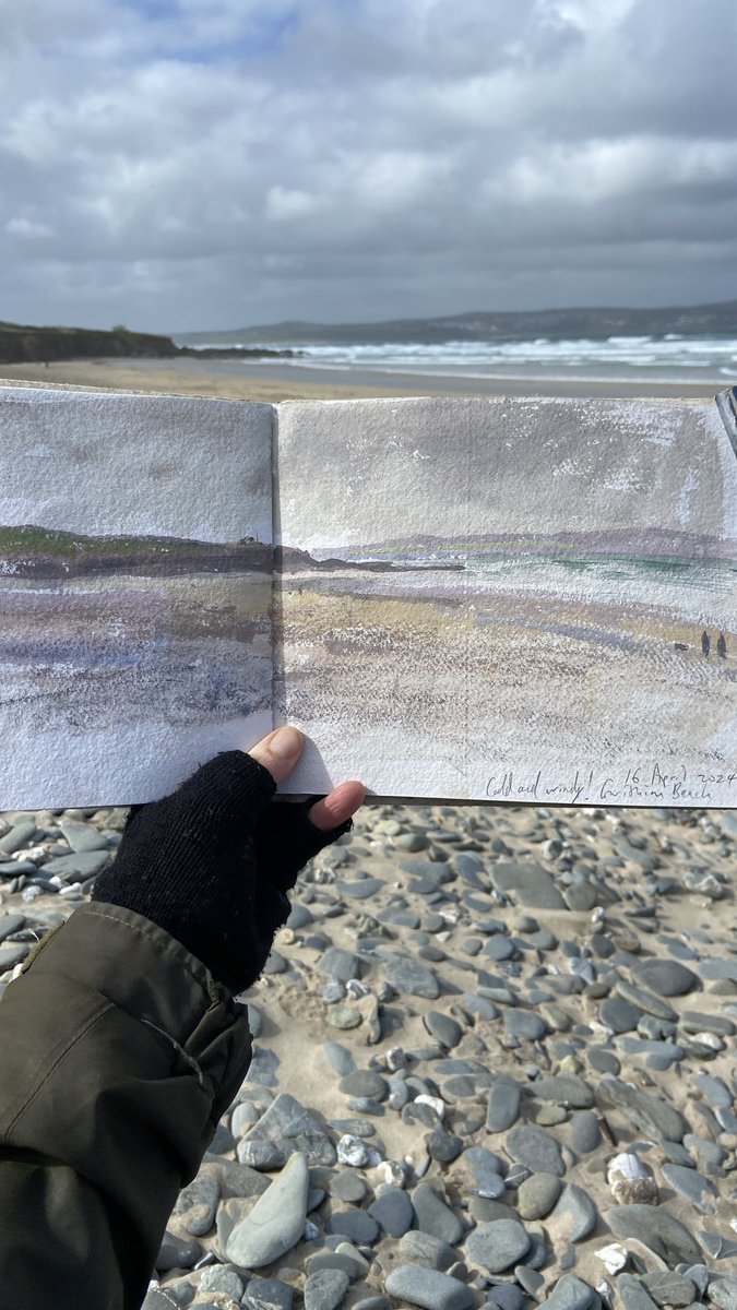 Sketch from this morning on a very windy Gwithian beach 
#art #sketch