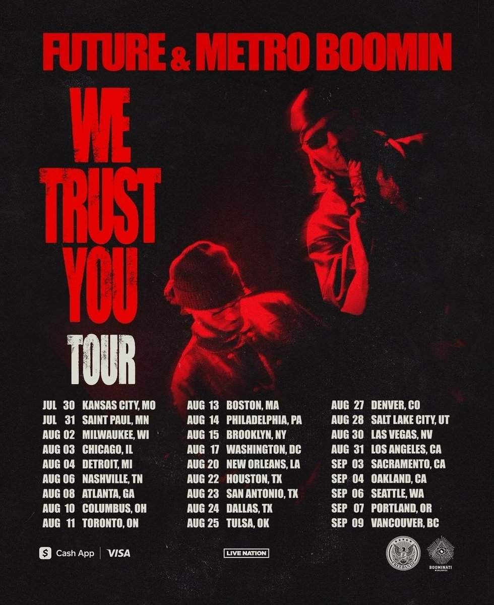 #Future & #MetroBoomin announced the 'We Trust You Tour' 🏆