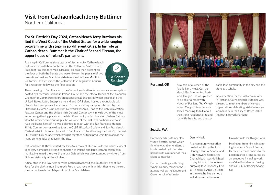 During the St. Patrick's Day season, Cathaoirleach Jerry Buttimer visited Northern California and the Pacific Northwest. This and more in the latest edition of Ireland House Quarterly: publuu.com/flip-book/1159…