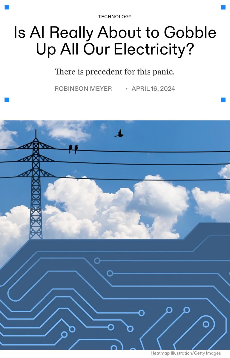 We’ve been through the AI-will-devour-electricity hype cycle before. I wrote about it for @heatmap_news — and the risks of panicking about AI’s energy use: