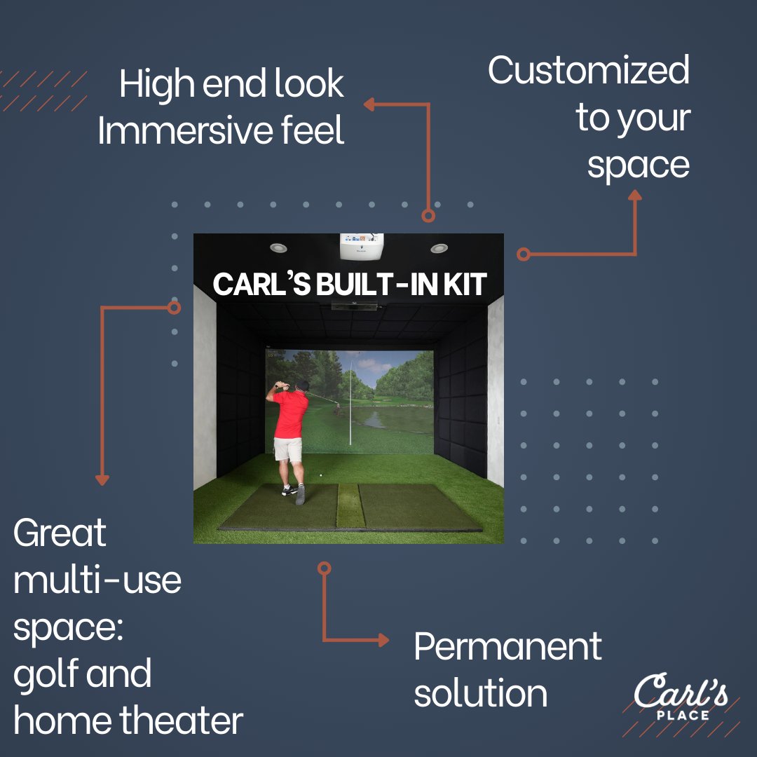 Our most immersive 'enclosure' yet: Carl's Built-In Golf Room Kit! Check it out: hubs.ly/Q02r-wVQ0 
#Golf #golfsimulator #indoorgolf #mycarlsplace