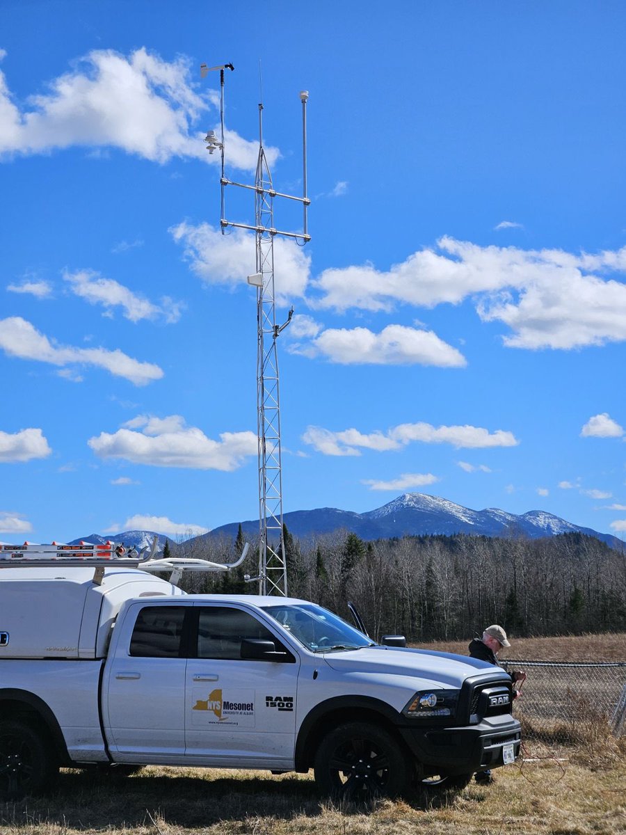 Beautiful shot taken by our lead field tech Nick of the Lake Placid station with the backdrop of the Adirondack High Peaks!