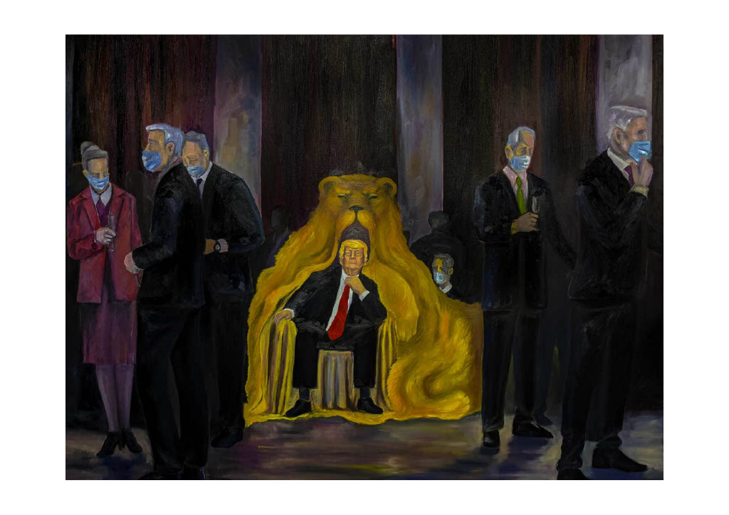 'Trump Commodus'
Oil on canvas 
48 x 32 in
**Made in November 2020
I painted this before the 2020 election in the US. #COVID_19
Sucked and #Trump championed #projectwarpspeed. Big freedom talker

#art #2020elections #Trump #painting #Oilpainting #political #covid #masks